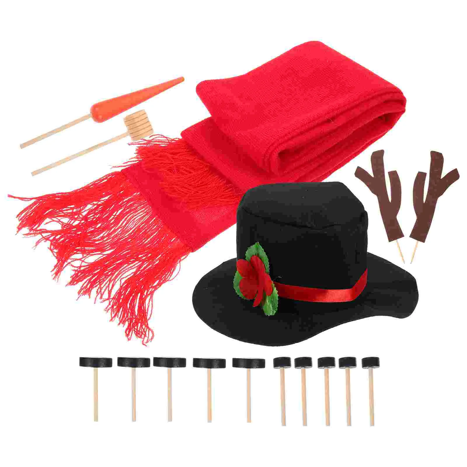 

16pcs Snowman Decorating, Winter Party Outdoor Fun Toys Snowman Making for Christmas Holiday Decoration