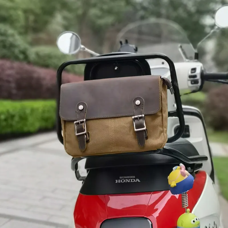 Фото 【Премиум-класс】Боковая сумка для педалей Honda NS125LA, Django, Maverick, VESPA, Piaggio, ретро-сумка для хранения, маленькая подвесная сумка. №4