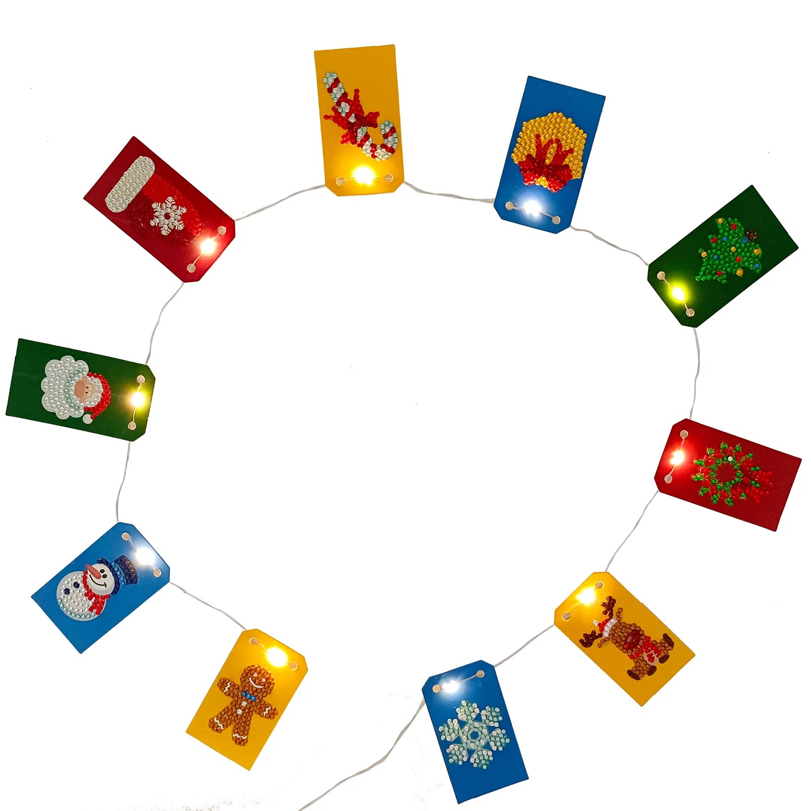 

New DIY Diamond Painting Set Handmade Diamond Mosaic Cartoon Art Pendant Card Label Christmas Decoration