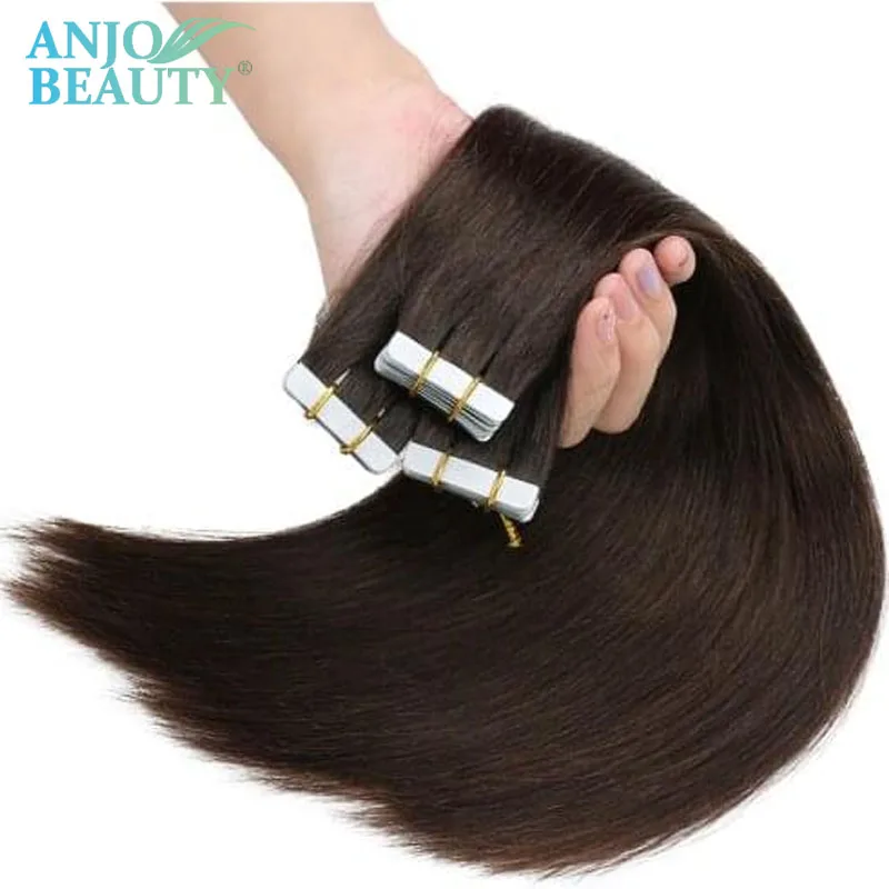Фото 14-28in Straight Clip-in Hair Extensions 100% Remy Human Hair 20pcs/pack Natural Black/Brown/Blonde Heat Resistant Hairpiece №2