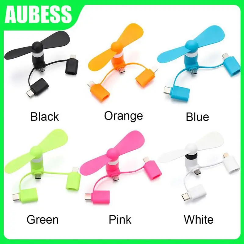 

Flexible Electric Phone Fan Micro Usb Type-c Plug Portable Mobile Phone Mini Fan Removable 3-in-1 Mini Usb Fan High Quality