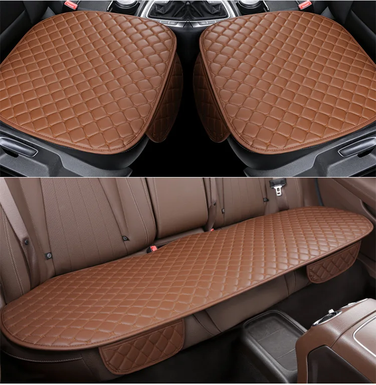 

PU Leather Car Seat Cover Universal Auto Chair Front Rear Back Waterproof Cushion Protector Four Season Accessories Interior
