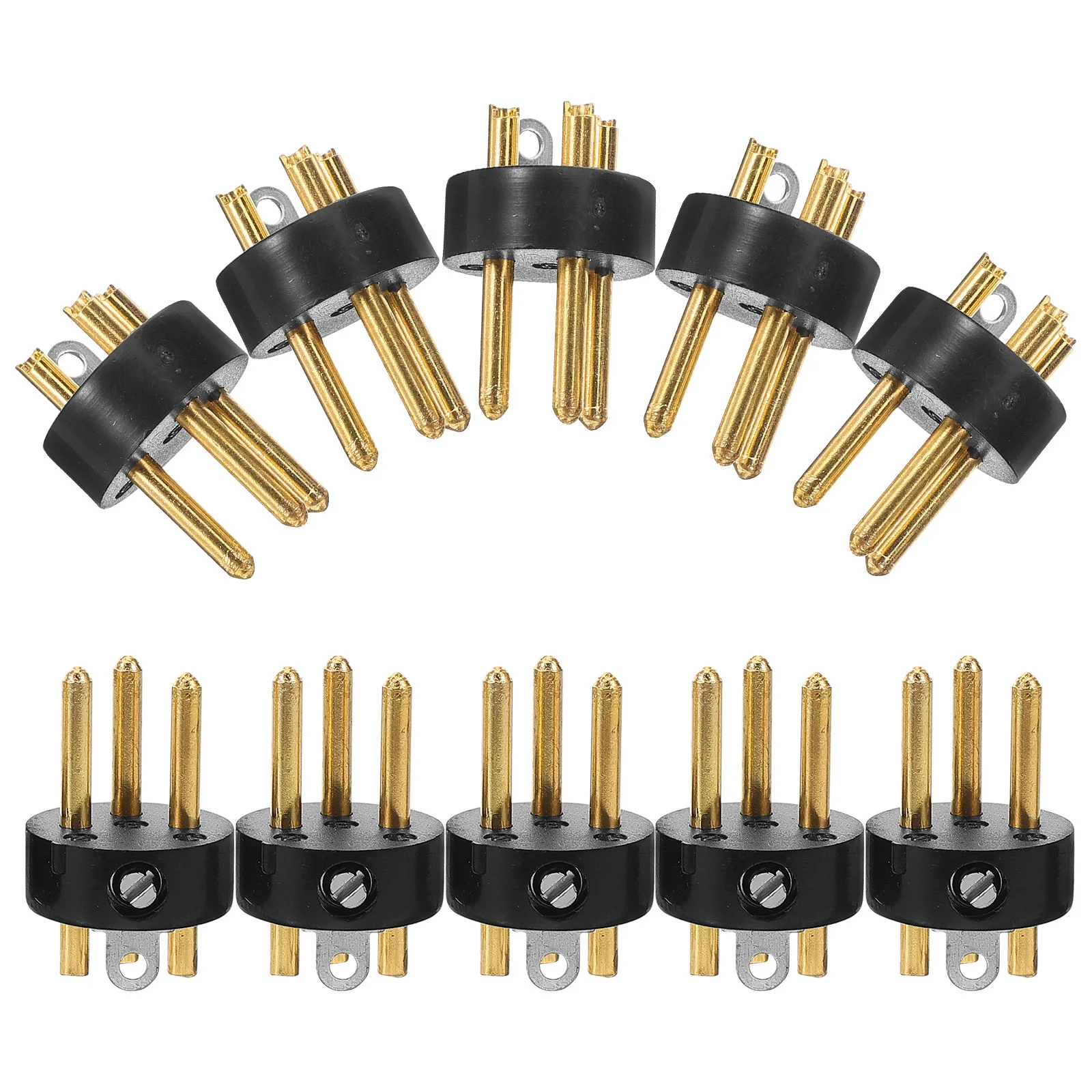 10 Pcs XLR Head Needle Plug 3-pin Connector Male Microphone Audio Adapter
