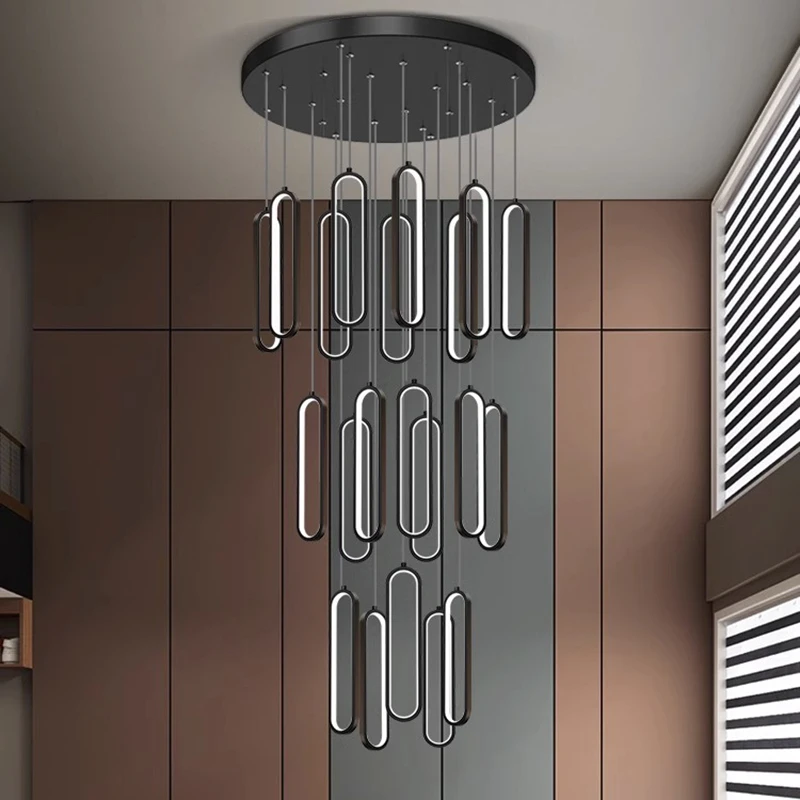 

Led Art Chandelier Pendant Lamp Light Room Decor Nordic home dining indoor stair hanging for living lamps aesthetic lustre ring