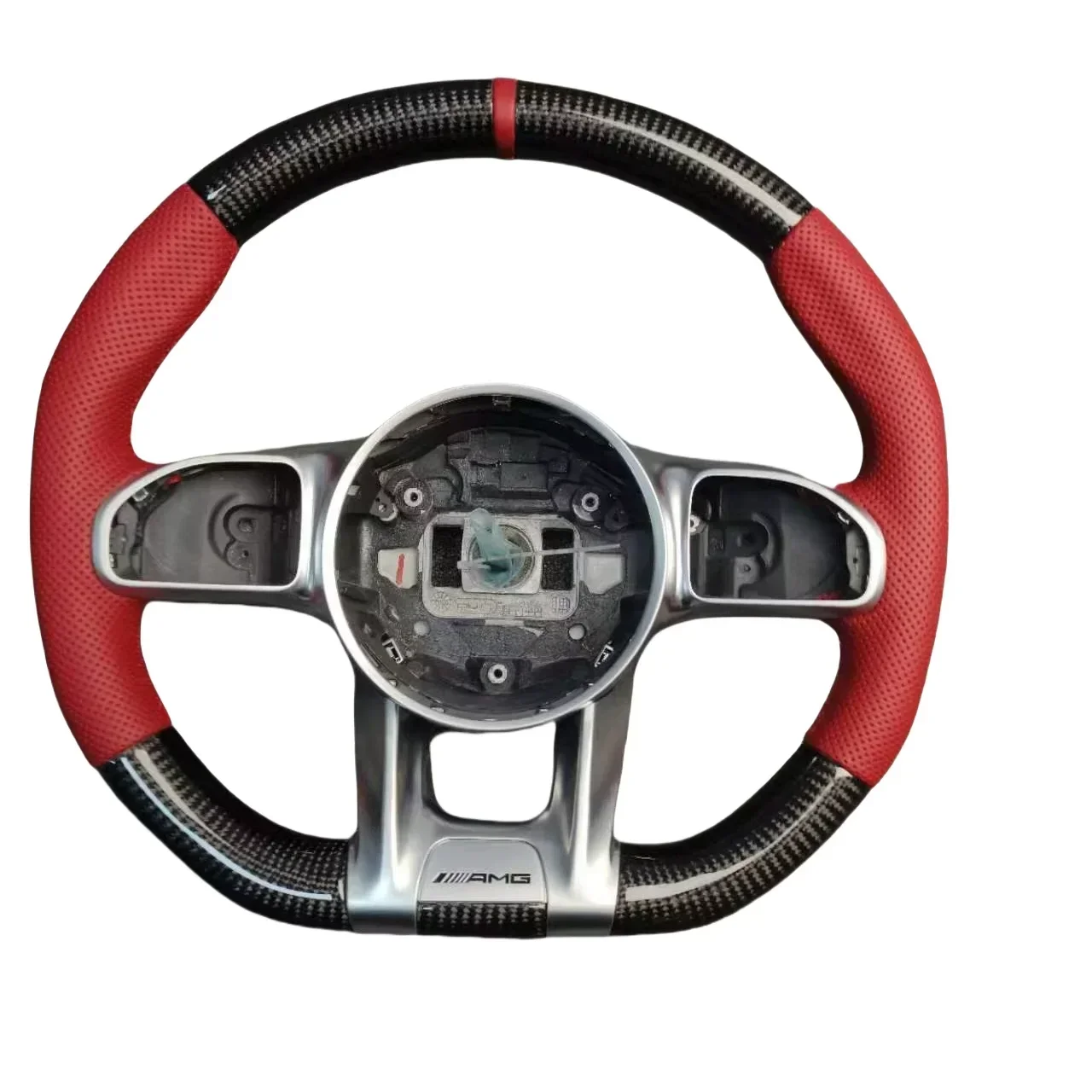 Рулевое колесо из углеродного волокна с глянцевым покрытием красного цвета для