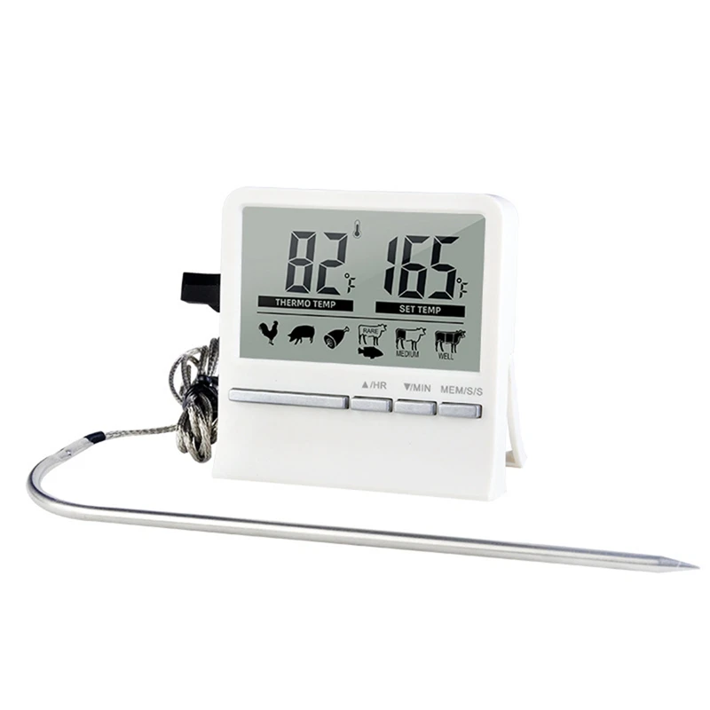 

1 Meat Probes Kitchen Oven Meat Thermometer Backlight Digital Barbecue Thermometer for Meat Grilling and Smoking
