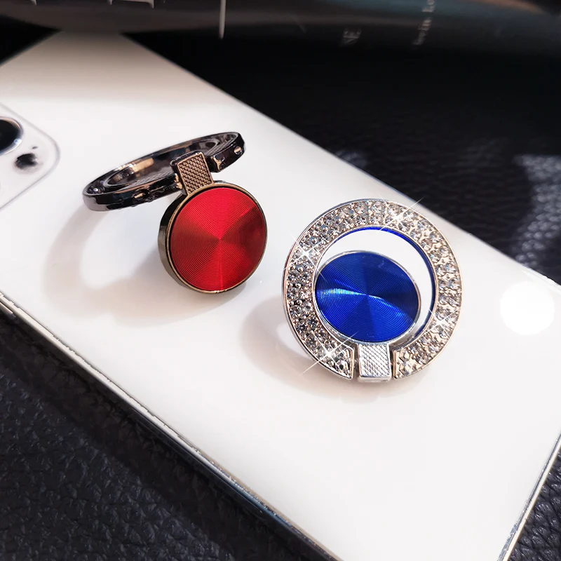 Круглый держатель для телефона с кристаллами и кольцом на палец iPhone Redmi Samsung