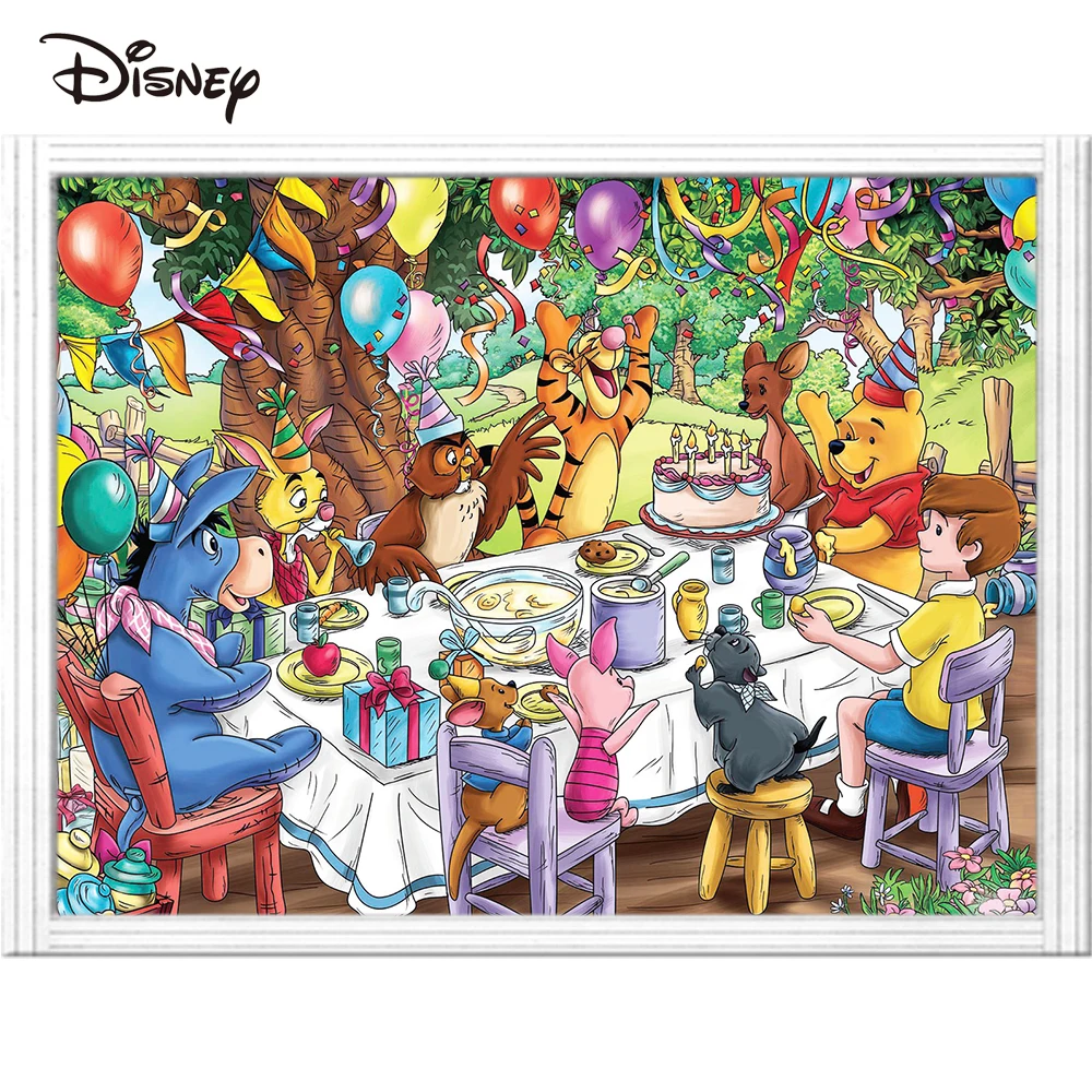 

Disney Winnie The Pooh Cross Stitch Tiger New Arrivals Embroidery Donkey Kits White Canvas Art Cartoon Gift 11CT Handmade