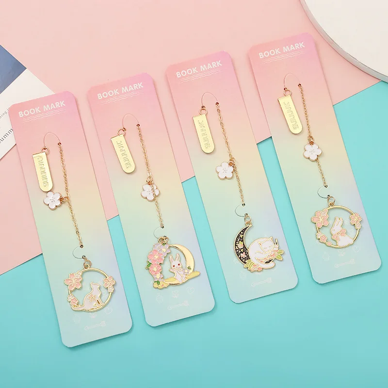 

Creative Alloy Bookmark Cartoon Metal Pendant Small Fresh Pendant Student Book Folder Dress Up Pendant Stationery Supplies