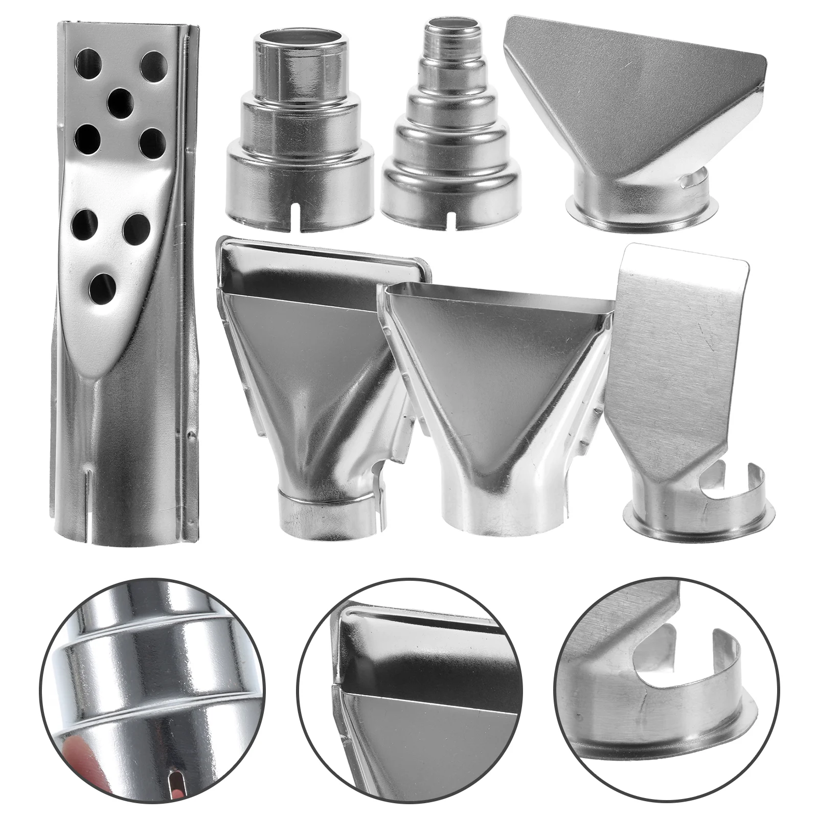 

7 Pcs Hot Air Accessories Heat Kit Soldering Tips Nozzles Attachments Welding Desoldering Station
