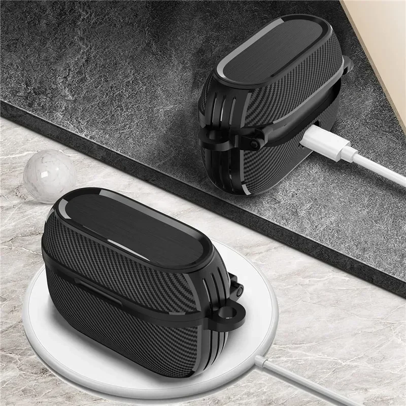 Фото Чехол для Jabra Elite Active 75T/Elite 7 Pro/ Jabra Elite 7 Active, роскошная броня из углеродного волокна с чехлом-карабином №3