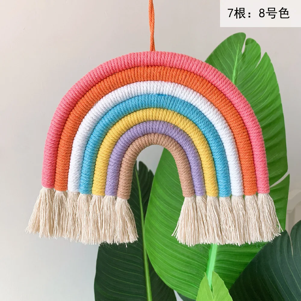 

7 Layers DIY Macrame Rainbow Kids Room Wall Hanging Decor Colored Toy for Boho Home Decor Nursery Decor Baby Room Decoration