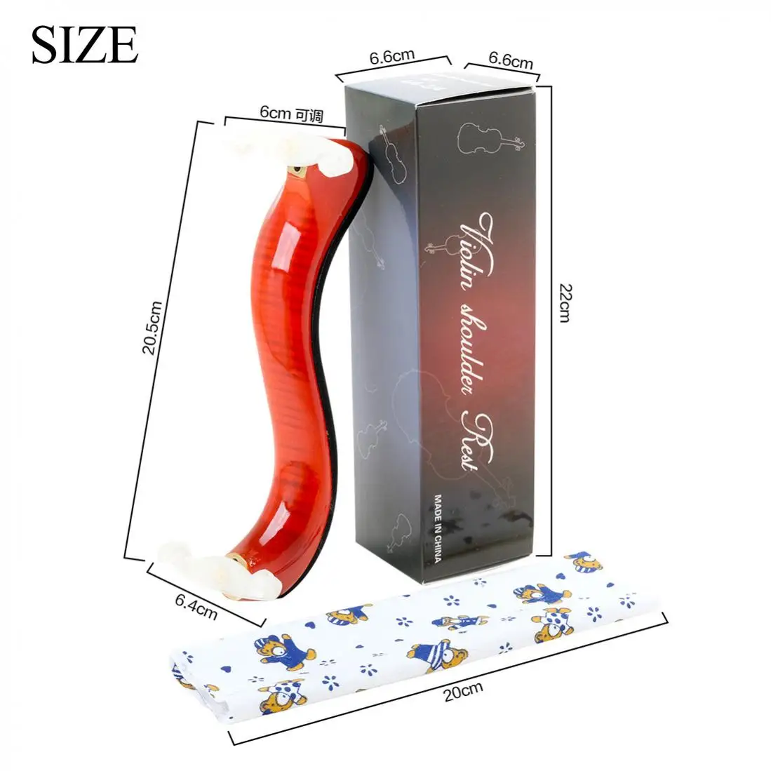 4/4 3/4 Violin Shoulder Rest Maple Wood Thick Soft Sponge Violin Pad