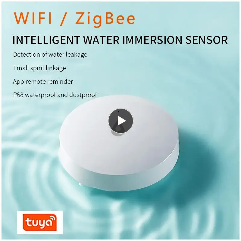 

Smart Home Flood Sensor Zigbee Water Tank Full Linkage Alarm Tuya Smart Life Water Leak Detector Zigbee Gateway Need