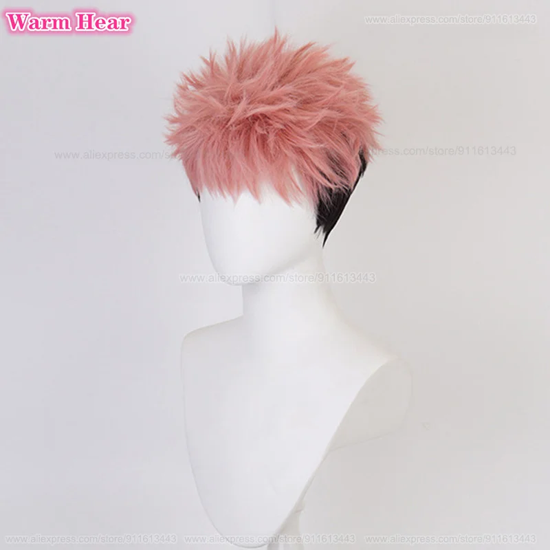 В наличии Аниме Itadori Yuji Синтетические волосы Короткие 30 см Смешанные цвета