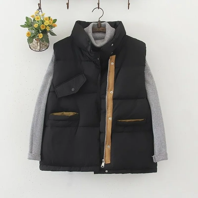Женские жилеты зимние Безрукавки на пуговицах с несколькими карманами теплые