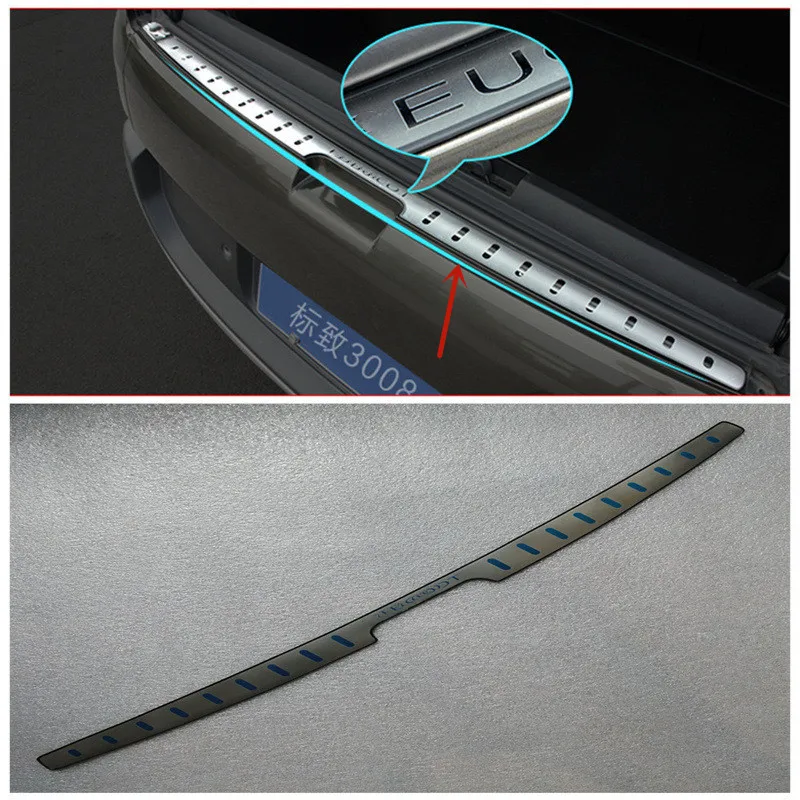 

Высококачественная защитная пластина порога багажника из нержавеющей стали для Peugeot 3008 2013-2016, защита от царапин, автомобильные аксессуары