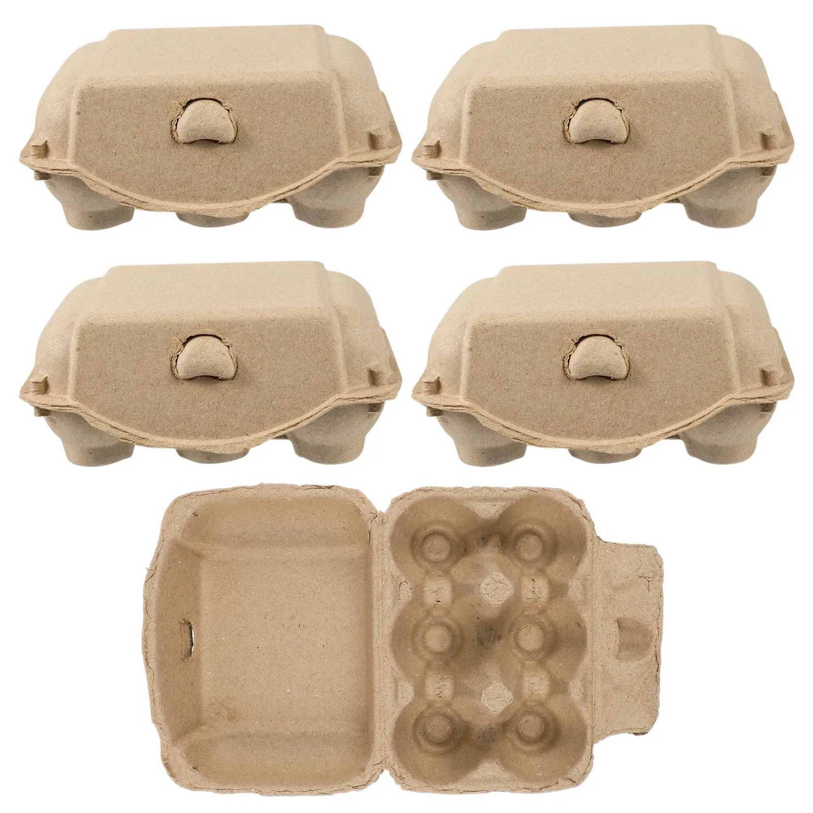 

5pcs 6 Grid Eggs Holder Paper Pulp Egg Cartons Egg Storage Trays Containers Chicken Farm Equipment Kitchen Organizer
