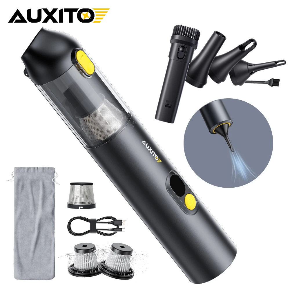 AUXITO 14000PA Супер мощный беспроводной автомобильный пылесос с фильтром и
