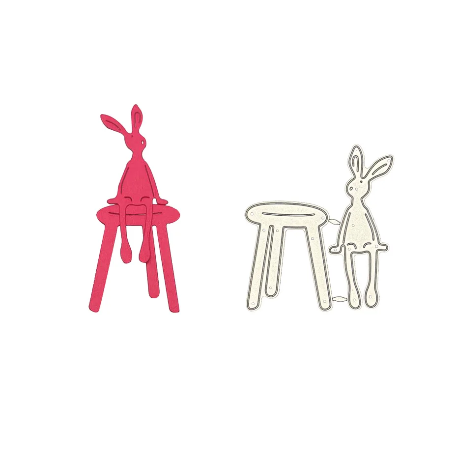 Металлические Вырубные штампы в виде кролика для скрапбукинга и изготовления