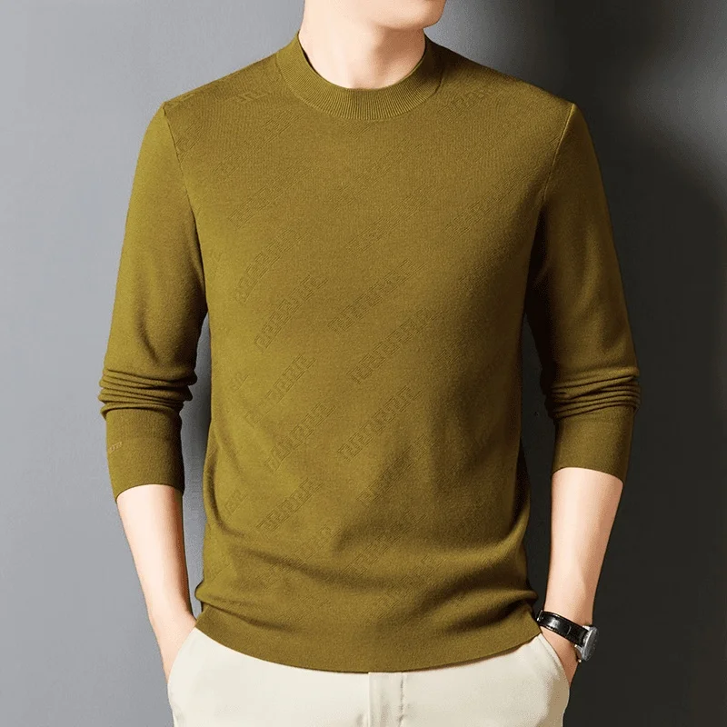 Pierre Cardin Высококачественный мужской шерстяной свитер на весну и осень однотонный