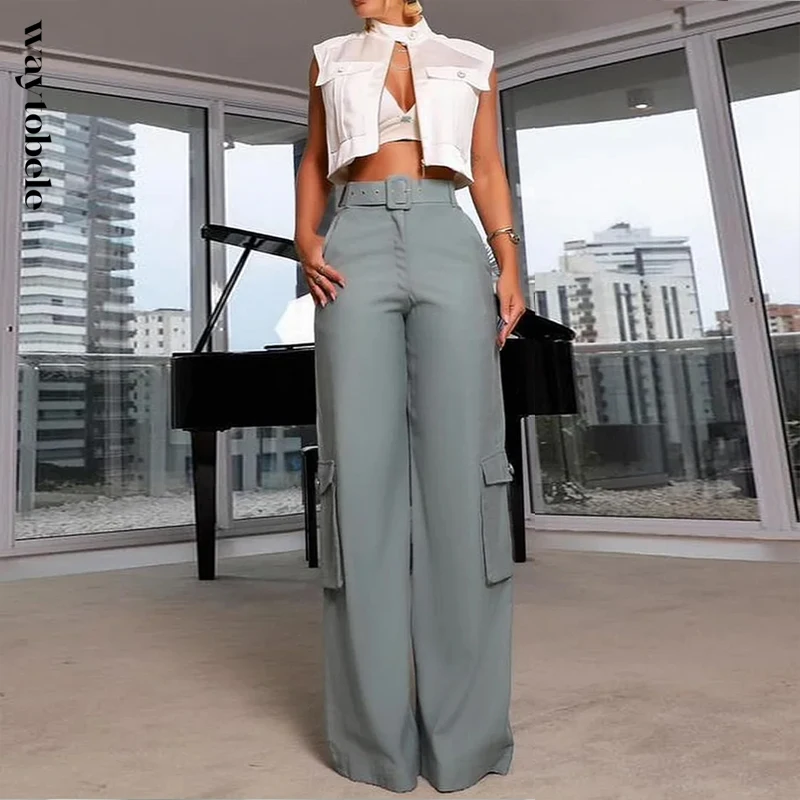 Женский комплект из двух предметов Waytobele летний Повседневный однотонный топ без