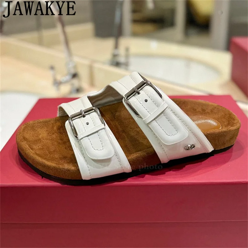 Туфли женские на толстой подошве дизайнерские лоферы с круглым открытым носком