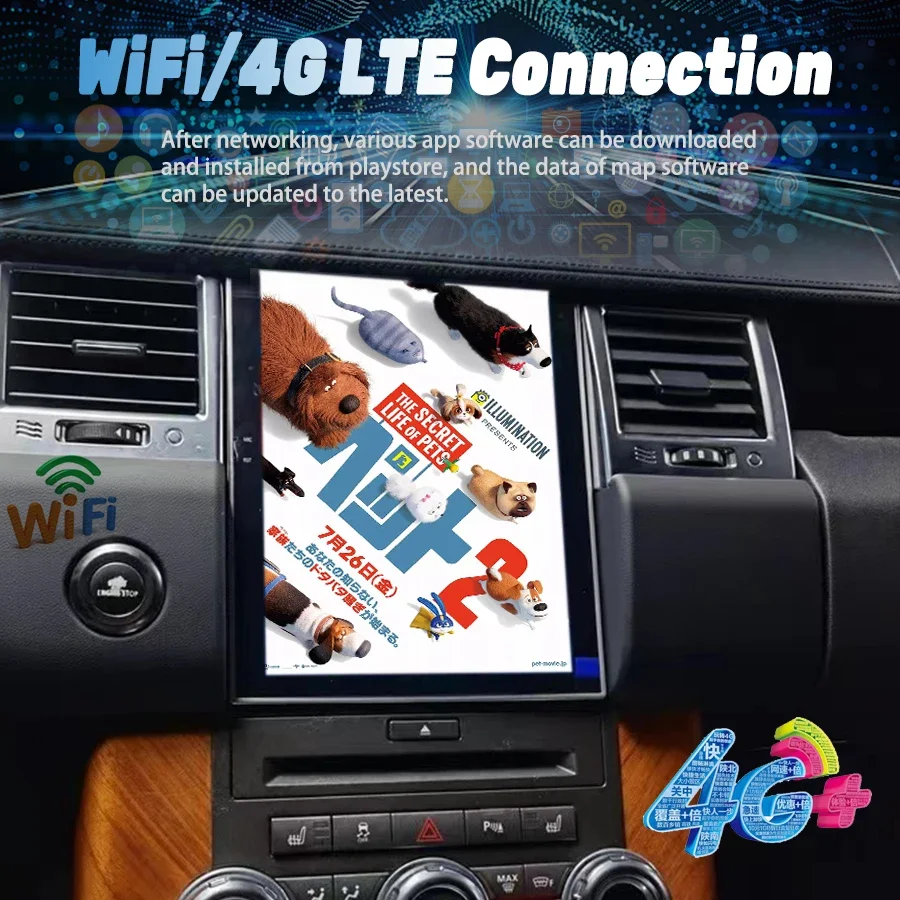 Фото Автомагнитола Android с беспроводным CarPlay для Range Rover Sport L320 2005-2013, мультимедийный плеер с Wi-Fi, Bluetooth, поддержкой AC, для лево- и праворульных автомобилей (LHD/RHD) №5