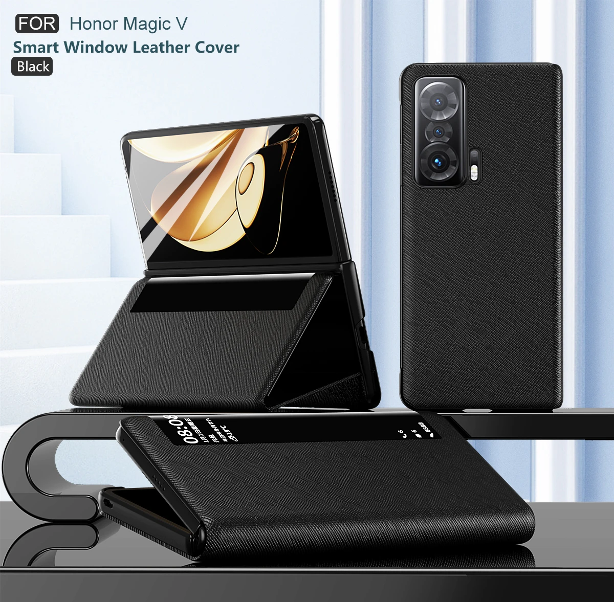 

Кожаный чехол-книжка с магнитной застежкой для Honor Magic V