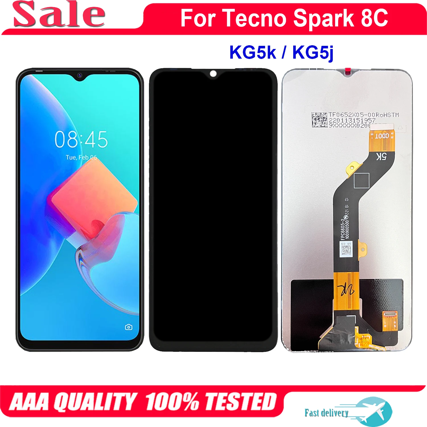 Оригинальный ЖК-дисплей 6 дюйма для Tecno Spark 8C KG5k KG5j KG5n замены ЖК-дисплея |