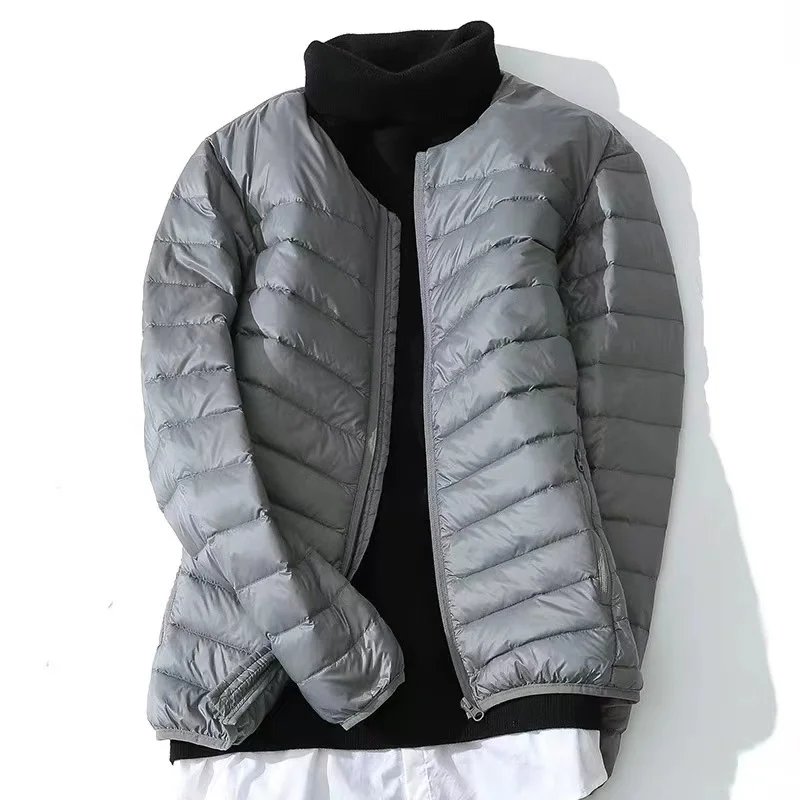 Warm Jacket Men Windbreaker 2023 New Autumn Winter V-Neck Parkas Men's Fashion Casual Lightweight Down Padded Jacket Coat Male