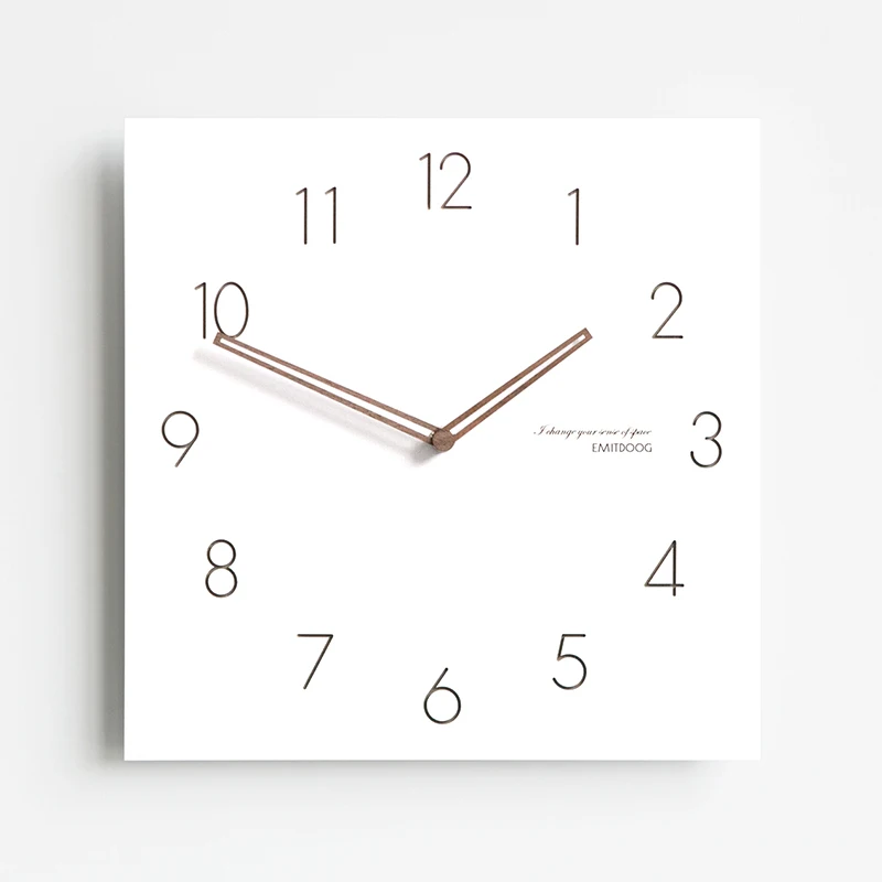 

ZL Punch-Free Square Wall Clock Living Room Wall Clock Home Decorative Clock