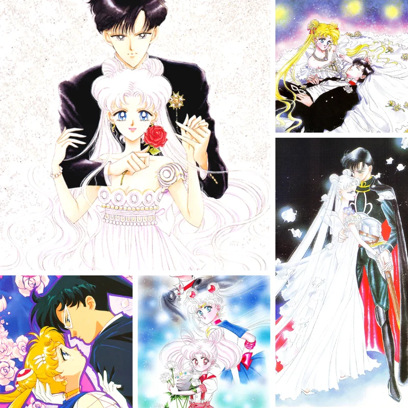 

Sailor Moon 5D Diamond Painting Anime DIY Kits Lover Gift Cartoon Small Lady Serenity Chiba Mamoru Couples Wedding Home Decor