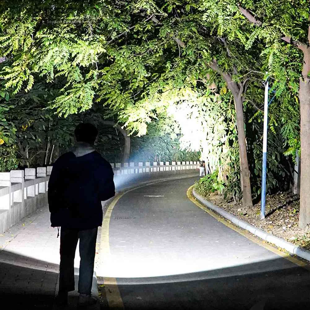 

6 LEDs Rechargeable Flashlight Aluminum Alloy Flash Light Torch High Brightness Power Display for Camping Hiking Emergency