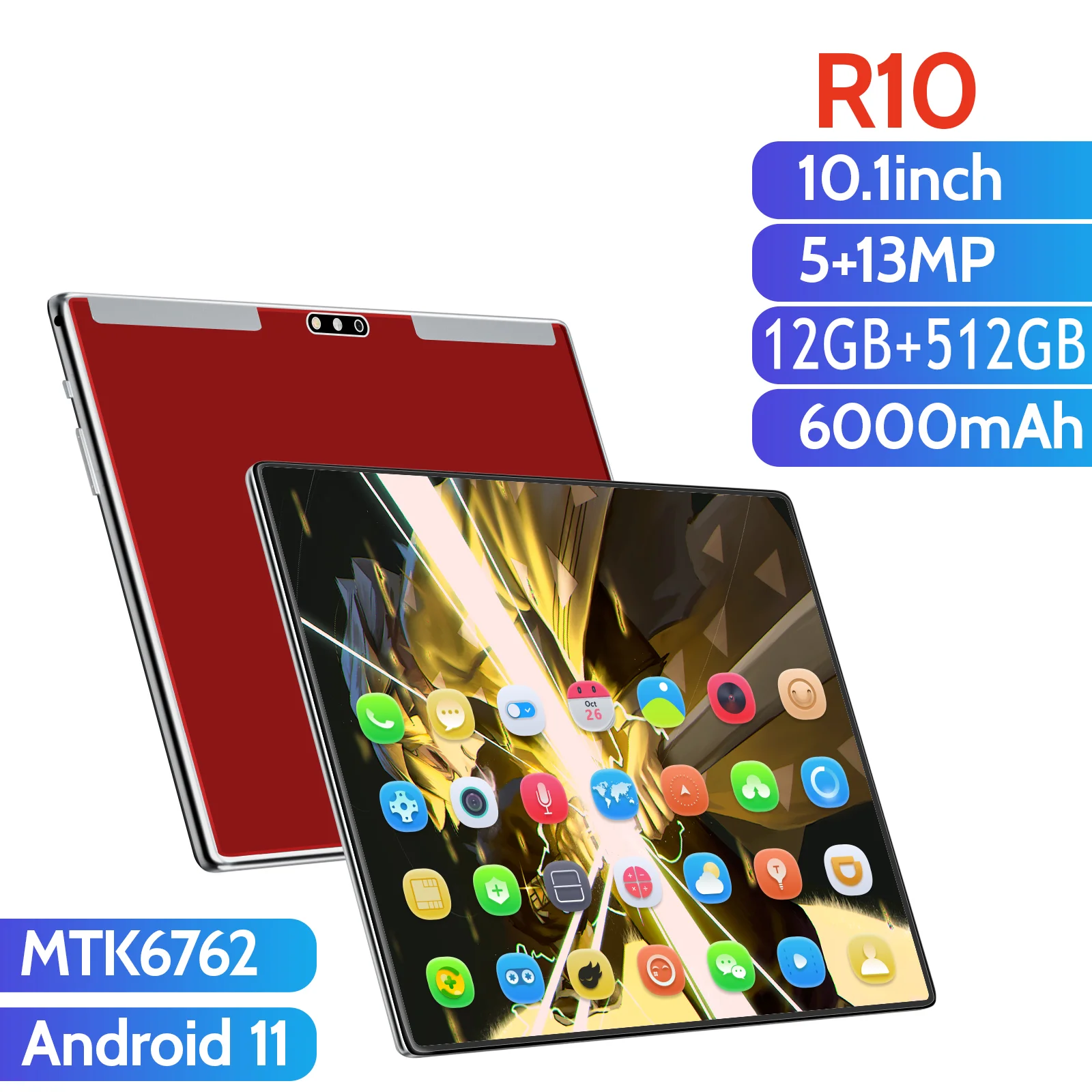 

Прошивка R10 планшетный ПК с Wi-Fi 4G телефон 6000 мАч IPS 10,1 дюйма Hоутбук 512 Гб Две SIM-карты Wi-Fi Android 11 Google Play горячая Распродажа Pad