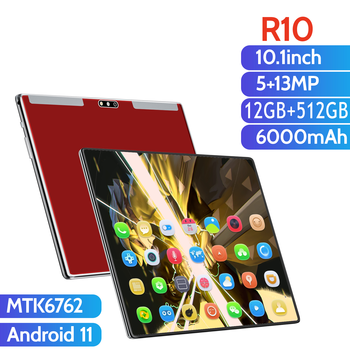 Firmware R10 Tablet PC планшет Wifi 4G 5G 6000mAh IPS 10.1 Inch Hоутбук 512GB Dual SIM WIFI Android 11 Google Play Hot Sales Pad
