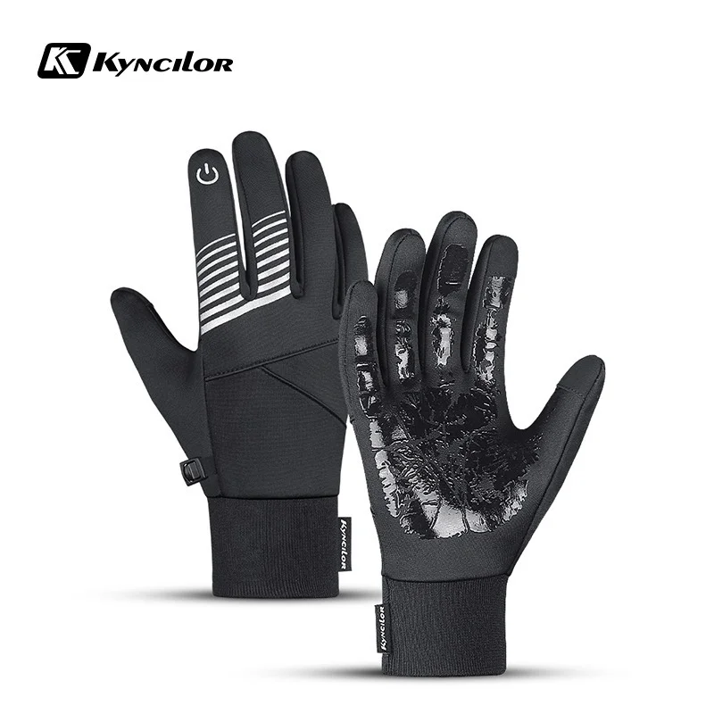 Купи Men Women Winter Thermal Gloves Windproof Touch Screen Non-slip Warm Gloves for Driving Cycling Riding Running Full Finger Glove за 689 рублей в магазине AliExpress