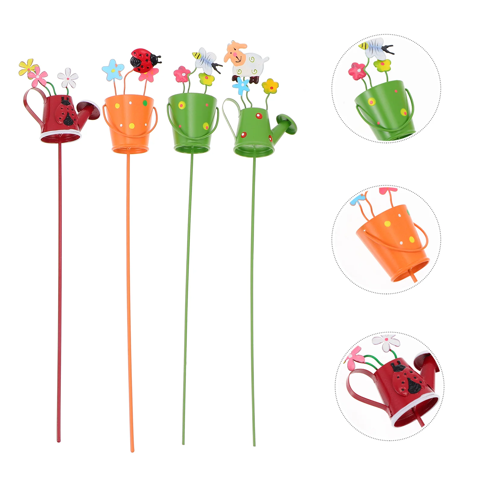 

Stakes Flower Potted Floral Yard Garden Sign Steam Picks Stake Pot Pick Can Watering Metal Outdoor Standindoor Decorative Decor