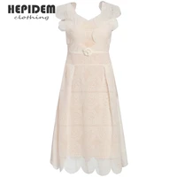 hepidem clothing summer fashion runway chiffon long dresses womens sleeveless elegant floral print party holidays dress 63532