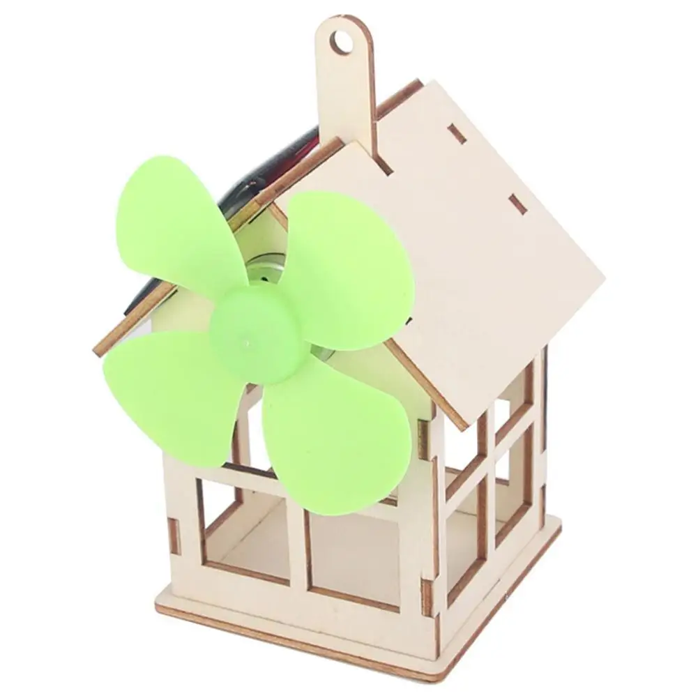 

DIY Mini Wooden House Assemble Technology Set 3D Puzzles Solar Powered Windmill Toys Kids Science Experiment Educational Toy