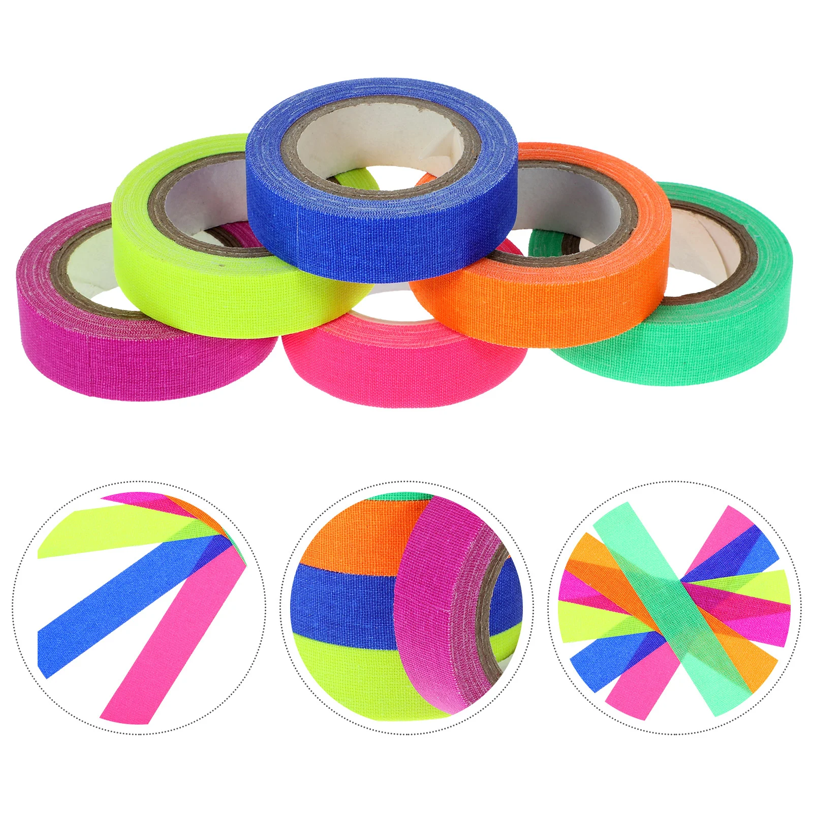 6 рулонов светящейся ленты высокой вязкости гибкая светящаяся темно-неоновая