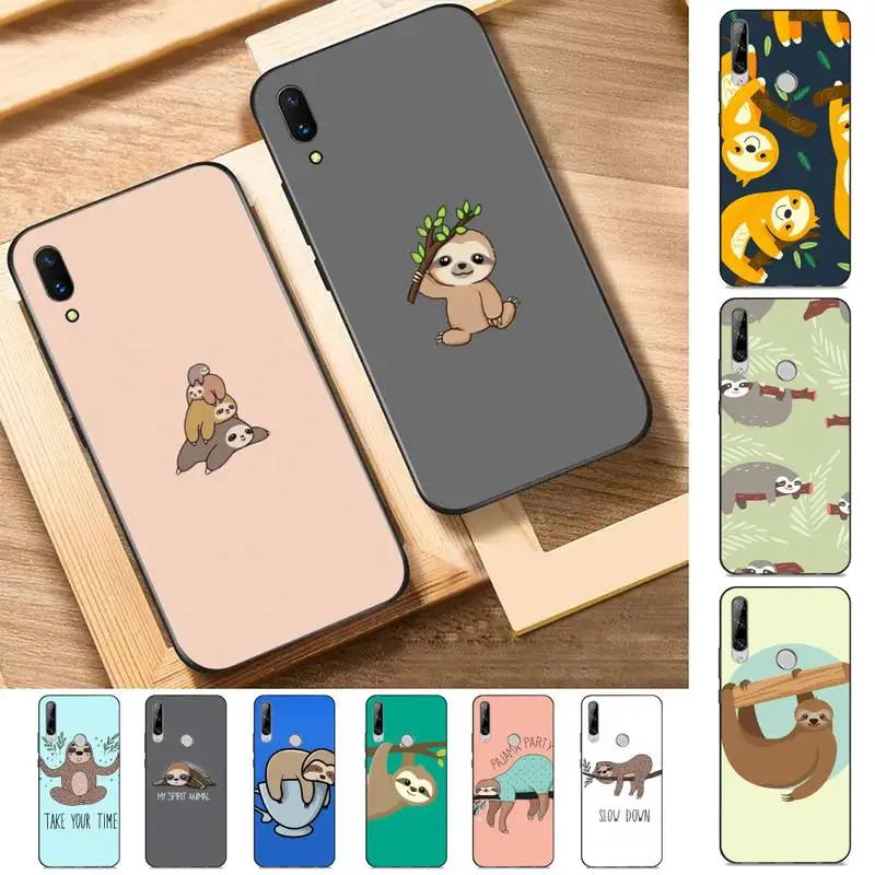 

Cute Sloth Phone Case for Huawei Y 6 9 7 5 8s prime 2019 2018 enjoy 7 plus