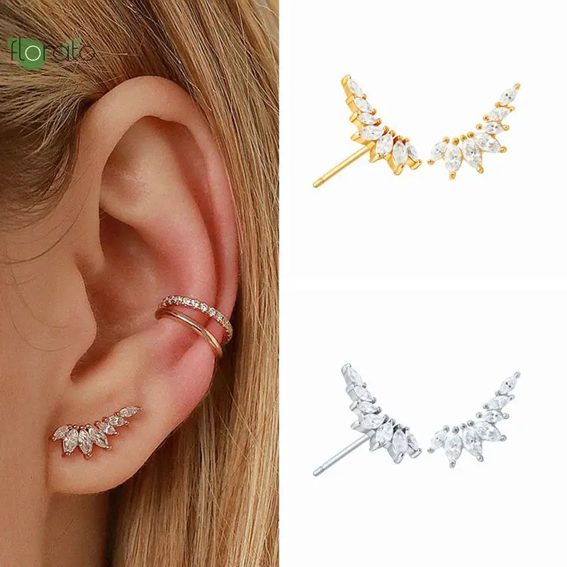 

Yuxintome 925 Sterling Silver Zircon Shiny Wings Stud Earrings Women Fashion Personality Woman Earrings Wedding Jewelry Gifts