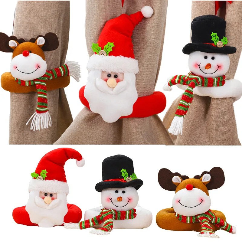 1pcs Christmas curtain buckle doll Christmas decoration household items cartoon doll Christmas gifts New Year gifts 2023