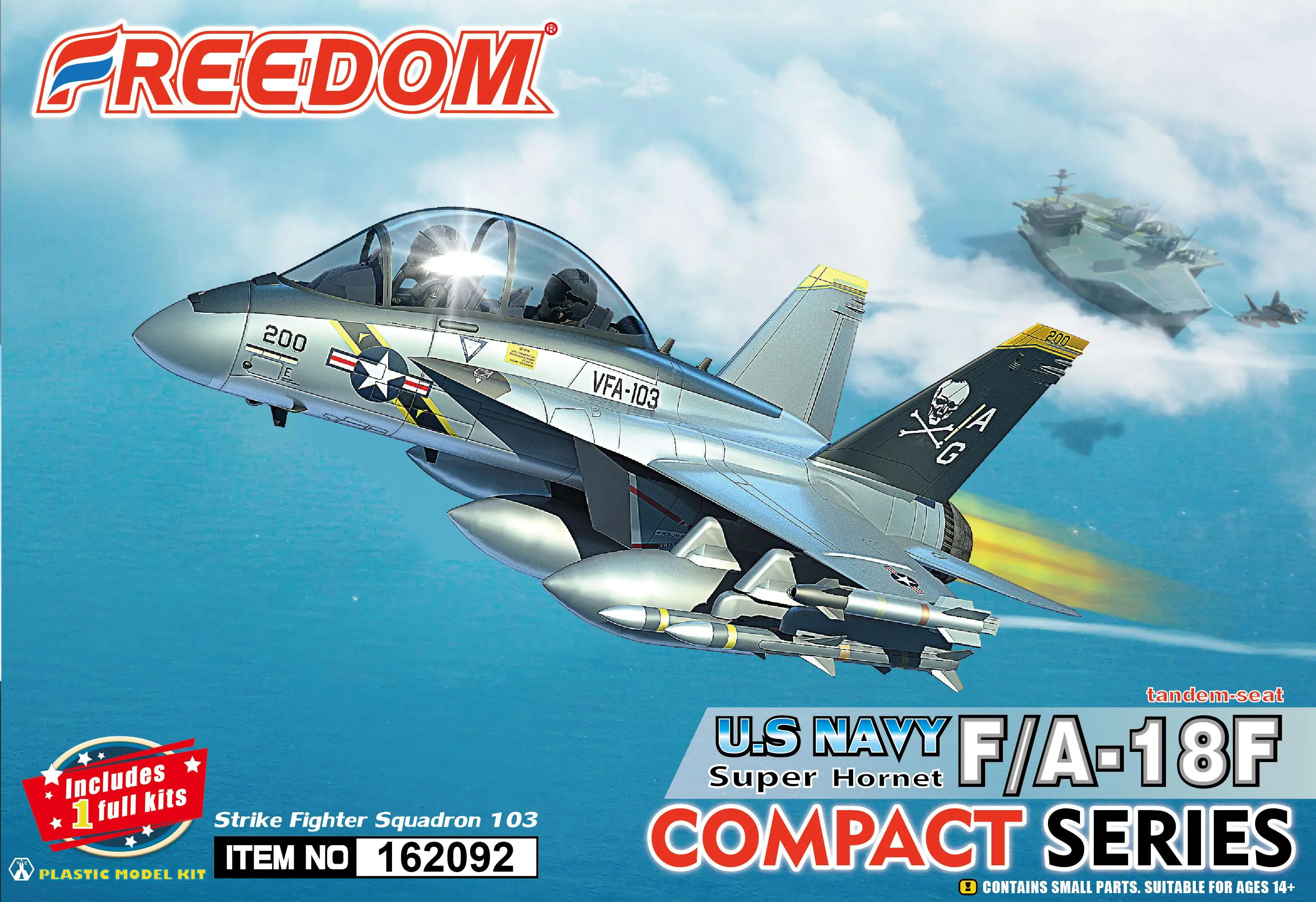 

Freedom 162092 Freedom 162092 Compact Series:U.S.Navy F/A-18F Super Hornet VFA-103 Jolly Rogers Model Kit