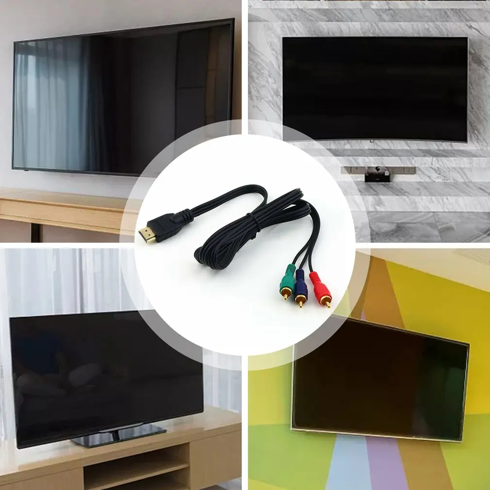 Кабель-адаптер HDMI-совместимый штекер-3 RCA Видео Аудио AV для ТВ-приставки DV DVD ПК |