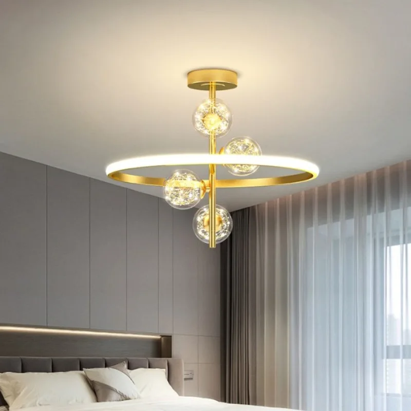 Lustre Modern Led Chandelier Black&Gold Color Ceiling mount Chandelier Lighting for Bedroom Living room Kitchen Dining room Lamp