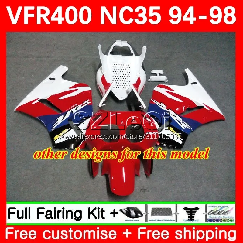 VFR400R для HONDA VFR400 RVF VFR 400 R RR 400R 94 95 96 97 98 65No.31 RVF400R Hot Purple NC35 1994 1995 1996 1997 1998 обтекатель