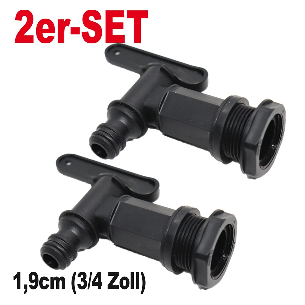 2pcs Water Butt Tap Rain Barrel Water Tank Adapter Replacements Plastic Faucet Connectors Garden Water Spout Valve Accessories