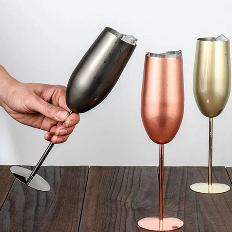 280 мл коктейльный бокал из нержавеющей стали 304 для красного вина металлический